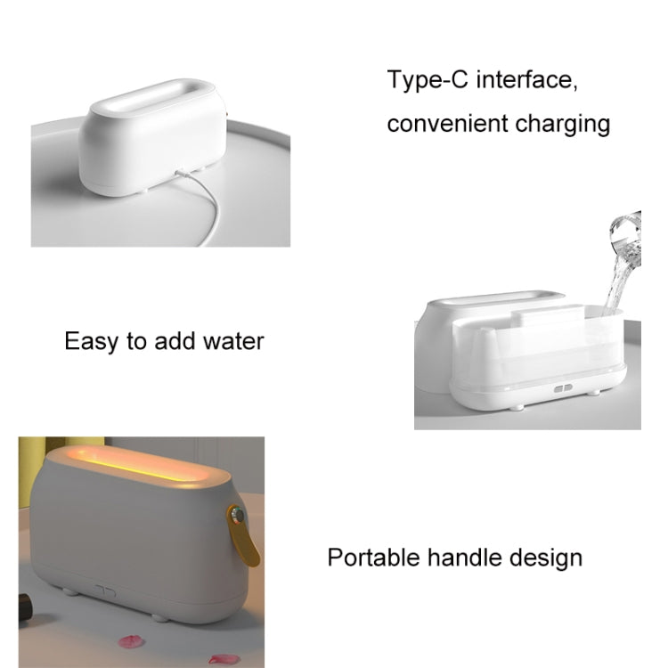 Simulation Flame Aromatherapy Humidifier Bedroom Ambient Light, White, Green, Gray, 3 Colors (RGB)