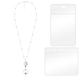 QD-2451 Multifunctional Metal Bead Chain Retractable Pulling Buckle ID Card Holder, Rose Gold, Silver, Black