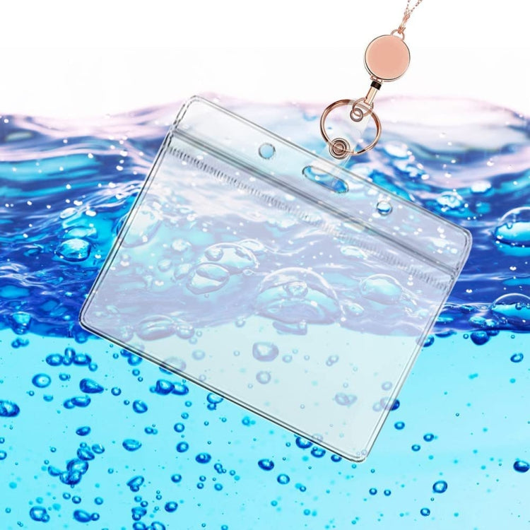 QD-2451 Multifunctional Metal Bead Chain Retractable Pulling Buckle ID Card Holder, Rose Gold, Silver, Black