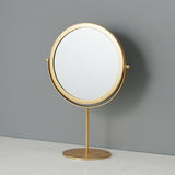 Desktop Makeup Mirror Simple Portable Mirror Rotating Dressing Mirror,Style:, Gold High Model, Gold Stand Model, Black High Model, Black Stand Model
