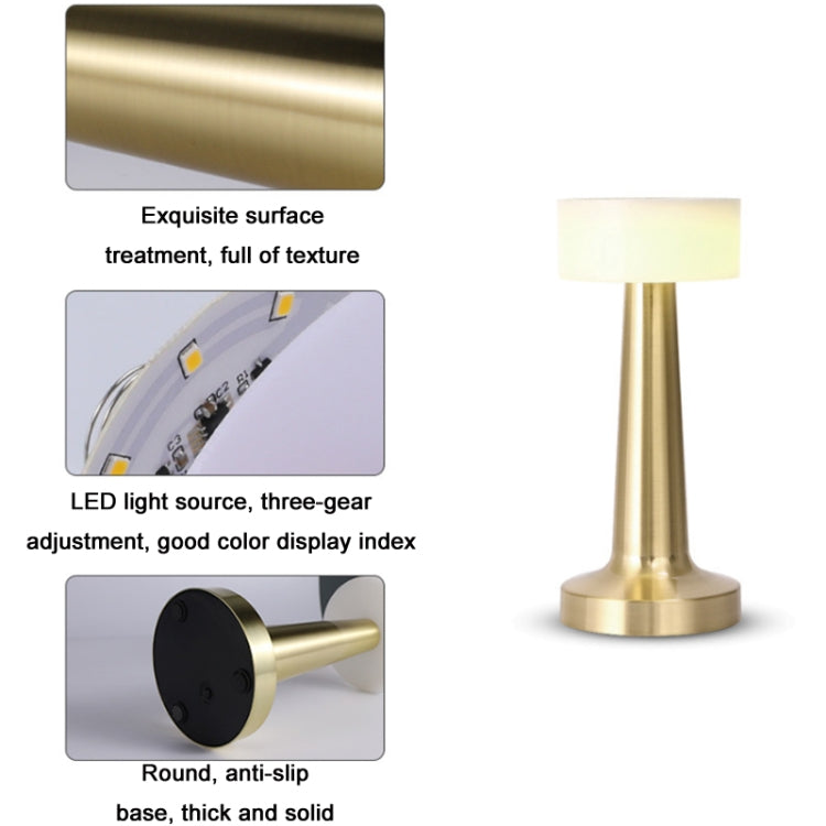 Touch Wireless Charging Desk Lamp Atmosphere Night Lamp, Bronze, Golden, Silver