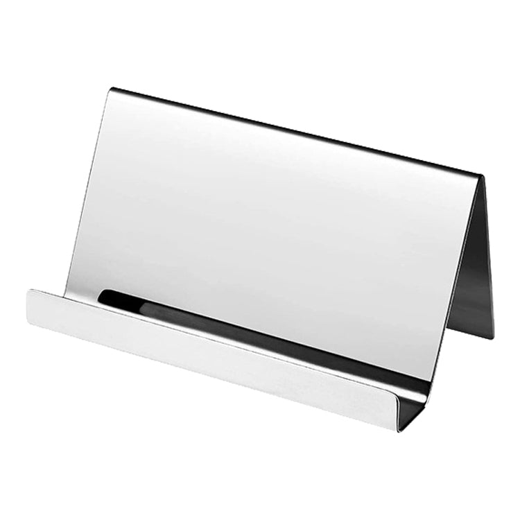 ZT7414 304 Stainless Steel Mirror Desktop Name Card Storage Rack, Silver, Gold, Rose Gold, Wine Red