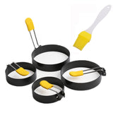 4-Pack Anti-Hot Egg Rings Non-Stick Round Fried Egg Maker Mold, 4-Pack Anti-Hot