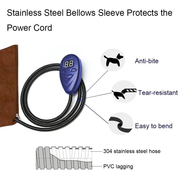 12V Low Voltage Multifunctional Warm Pet Heating Pad Pet Electric Blanket, 65x40cm Coffee