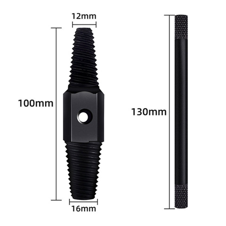 4 / 6 Points Faucet Break Screw Remover Smooth Silky Tooth Double-headed Screw Tool, Black