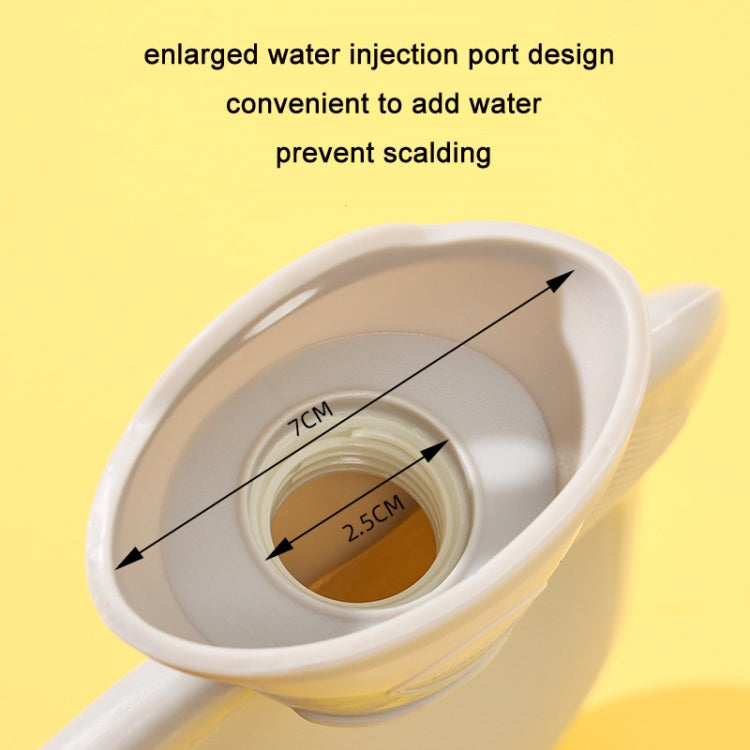 Cartoon Velvet Cover Thickened Explosion-Proof PVC Water-Filled Hot Water Bag, 500ML Milky White, 1000ML Milky White, 2000ML Milky White, 500ML Light Green, 1000ML Light Green, 2000ML Light Green, 500ML Yellow, 1000ML Yellow, 2000ML Yellow