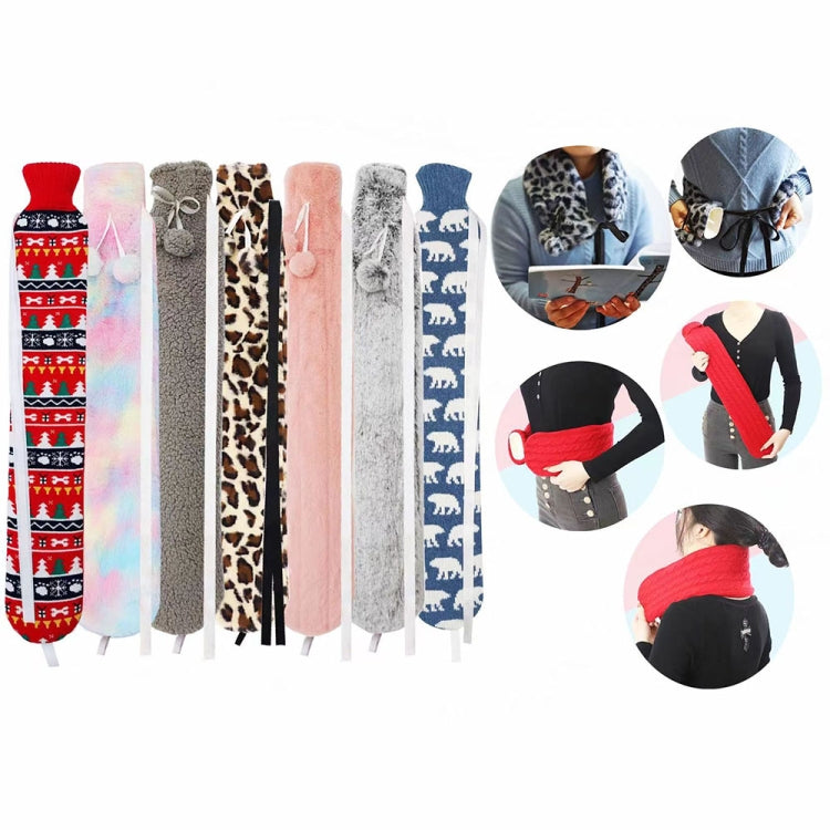 2L Long-strip Multifunctional Water-filled Rubber Hot Water Bags, Spec: Faded Black, Faded Black