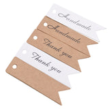 100pcs /Set Retro Baking Sticker Tag Swallow Tail Bookmark Gift Card, Style:, Thand You (Cowhide), Thand You (White), Handmade (Cowhide), Handmade (White), Blank (Cowhide)
