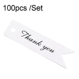 100pcs /Set Retro Baking Sticker Tag Swallow Tail Bookmark Gift Card, Style:, Thand You (Cowhide), Thand You (White), Handmade (Cowhide), Handmade (White), Blank (Cowhide) Thand You (White)