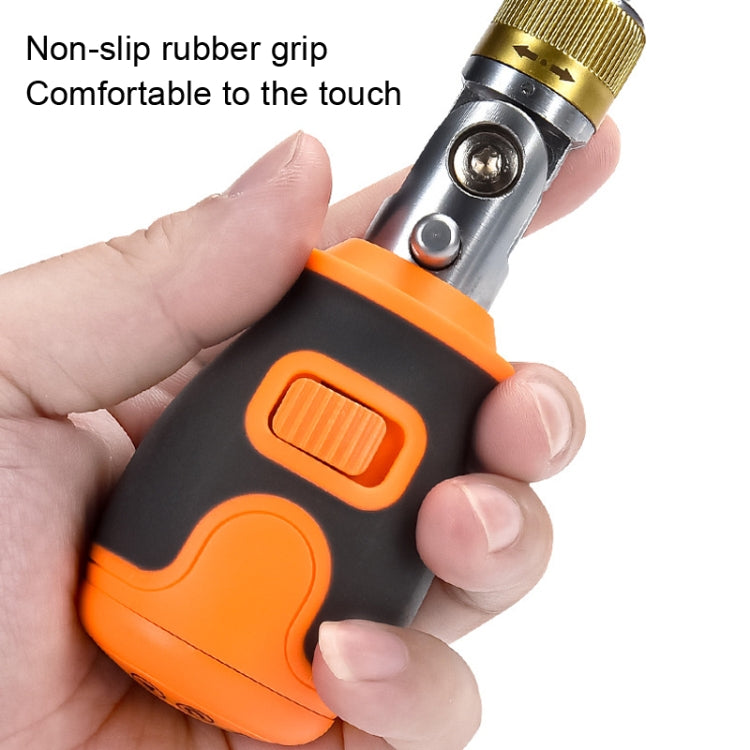 2050E 8 in 1 Portable Multifunctional S2 Batch Head Two-way Ratchet Screwdriver Set, 8 In 1 Orange, 8 In 1 Gray