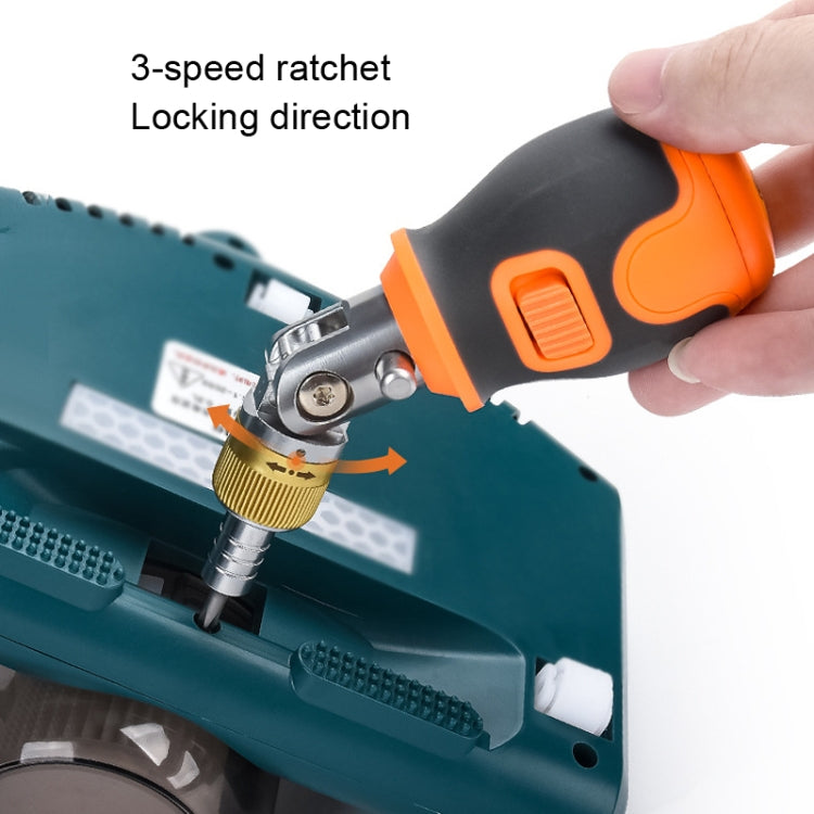 2050E 8 in 1 Portable Multifunctional S2 Batch Head Two-way Ratchet Screwdriver Set, 8 In 1 Orange, 8 In 1 Gray