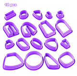 18 In 1 Soft Clay Earring Molds DIY Handmade Clay Cutter Clay Earrings Making Molds, 18 In 1 (Purple), 18 In 1 (Pink), 18 In 1 (Yellow), 18 In 1 (Blue) 18 In 1 (Purple) Purple