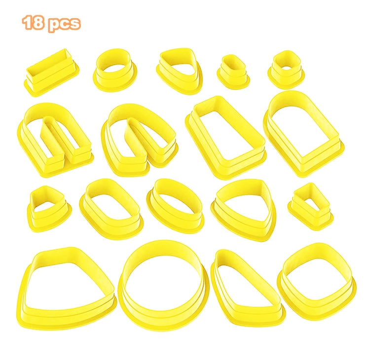 18 In 1 Soft Clay Earring Molds DIY Handmade Clay Cutter Clay Earrings Making Molds, 18 In 1 (Purple), 18 In 1 (Pink), 18 In 1 (Yellow), 18 In 1 (Blue) 18 In 1 (Yellow) Yellow