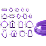 18 In 1 Soft Clay Earring Molds DIY Handmade Clay Cutter Clay Earrings Making Molds, 18 In 1 (Purple), 18 In 1 (Pink), 18 In 1 (Yellow), 18 In 1 (Blue)