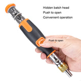 2050C Portable 10 In 1 Hidden Bits Multi-angle Ratchet Corner Screwdriver Set, 10 In 1 Gray, 10 In 1 Orange