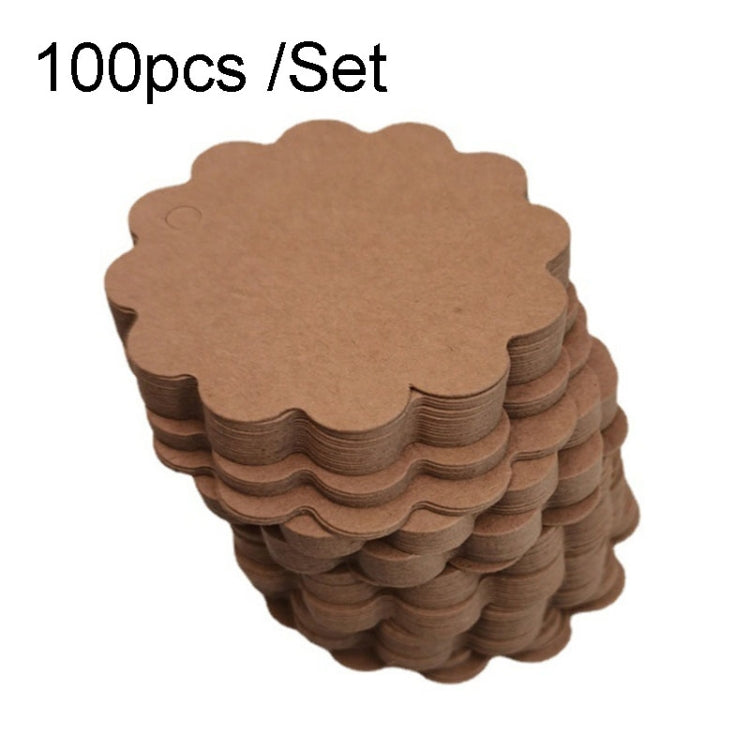 100pcs /Set Kraft Paper Tags Lace Round Blank Small Label