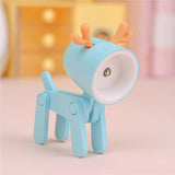 TL-23 LED Mini Foldable Cartoon Desk Lamp Home Pet Shape Decoration Table Lamp, Spec:, Dog (Blue), Dog (Green), Dog (Pink), Dog (Beige), Dog (Orange）, Dog (Yellow), Deer (Blue), Deer (Green), Deer (Pink), Deer (Beige), Deer (Orange), Deer (Yellow)     ... Deer (Blue)