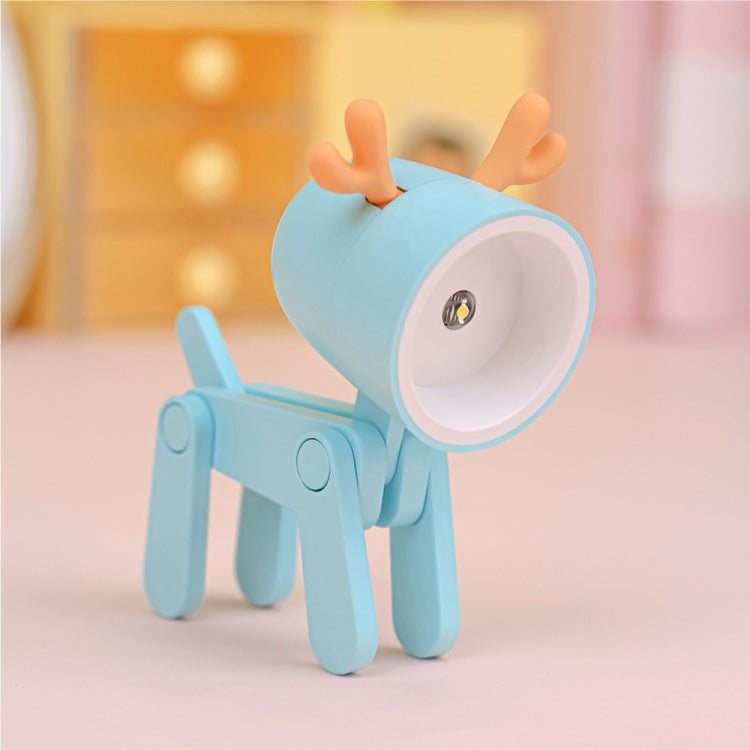 TL-23 LED Mini Foldable Cartoon Desk Lamp Home Pet Shape Decoration Table Lamp, Spec:, Dog (Blue), Dog (Green), Dog (Pink), Dog (Beige), Dog (Orange）, Dog (Yellow), Deer (Blue), Deer (Green), Deer (Pink), Deer (Beige), Deer (Orange), Deer (Yellow)     ... Deer (Blue)