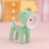 TL-23 LED Mini Foldable Cartoon Desk Lamp Home Pet Shape Decoration Table Lamp, Spec:, Dog (Blue), Dog (Green), Dog (Pink), Dog (Beige), Dog (Orange）, Dog (Yellow), Deer (Blue), Deer (Green), Deer (Pink), Deer (Beige), Deer (Orange), Deer (Yellow)     ... Deer (Green)