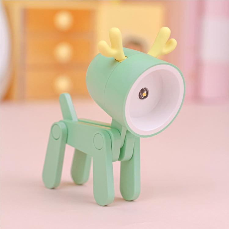 TL-23 LED Mini Foldable Cartoon Desk Lamp Home Pet Shape Decoration Table Lamp, Spec:, Dog (Blue), Dog (Green), Dog (Pink), Dog (Beige), Dog (Orange）, Dog (Yellow), Deer (Blue), Deer (Green), Deer (Pink), Deer (Beige), Deer (Orange), Deer (Yellow)     ... Deer (Green)