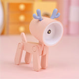 TL-23 LED Mini Foldable Cartoon Desk Lamp Home Pet Shape Decoration Table Lamp, Spec:, Dog (Blue), Dog (Green), Dog (Pink), Dog (Beige), Dog (Orange）, Dog (Yellow), Deer (Blue), Deer (Green), Deer (Pink), Deer (Beige), Deer (Orange), Deer (Yellow)     ... Deer (Pink)