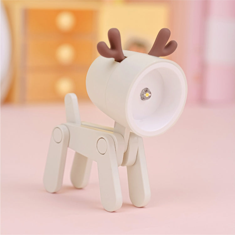 TL-23 LED Mini Foldable Cartoon Desk Lamp Home Pet Shape Decoration Table Lamp, Spec:, Dog (Blue), Dog (Green), Dog (Pink), Dog (Beige), Dog (Orange）, Dog (Yellow), Deer (Blue), Deer (Green), Deer (Pink), Deer (Beige), Deer (Orange), Deer (Yellow)     ... Deer (Beige)