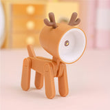 TL-23 LED Mini Foldable Cartoon Desk Lamp Home Pet Shape Decoration Table Lamp, Spec:, Dog (Blue), Dog (Green), Dog (Pink), Dog (Beige), Dog (Orange）, Dog (Yellow), Deer (Blue), Deer (Green), Deer (Pink), Deer (Beige), Deer (Orange), Deer (Yellow)     ... Deer (Orange)