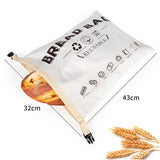 Cotton TPU Bread Bag With Clasp Reusable Storage Bag, Bread Bag White, Bread Bag Beige