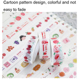 42001 Cartoon Pattern Hand Account Tape Set Diary Handbook DIY Washi Material, 60Rolls/Box 42001