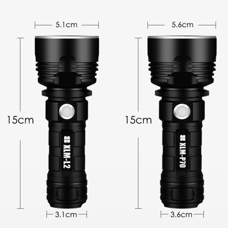 Strong Light Outdoor Waterproof Camping Aluminum LED Flashlight, Style:, L2 (Without Battery)