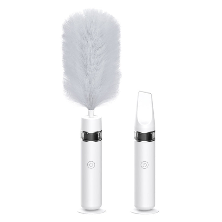 DY701 3 In 1 Electric Feather Duster Handheld Telescopic Dust Clean Brush, 3 In 1 White, 3 In