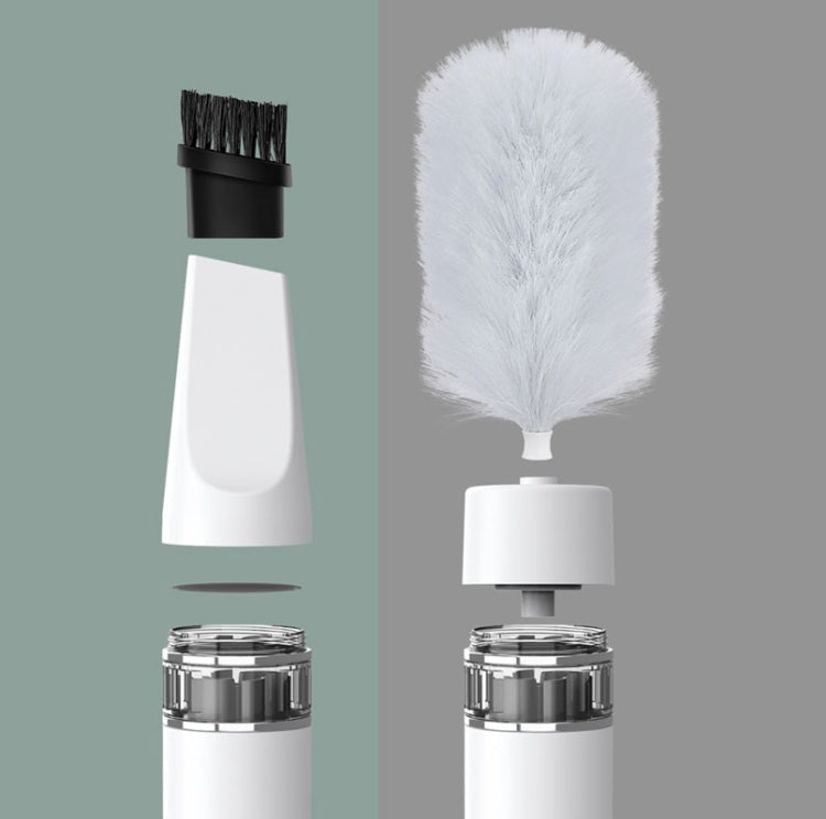 DY701 3 In 1 Electric Feather Duster Handheld Telescopic Dust Clean Brush, 3 In 1 White, 3 In