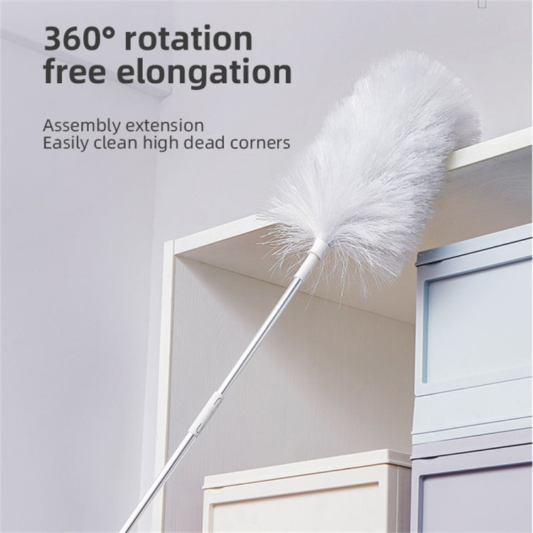DY701 3 In 1 Electric Feather Duster Handheld Telescopic Dust Clean Brush, 3 In 1 White, 3 In