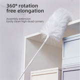 DY701 3 In 1 Electric Feather Duster Handheld Telescopic Dust Clean Brush, 3 In 1 White, 3 In