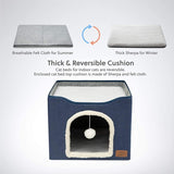 Pet Stool Pet Kennel Indoor Foldable Storage Stool Cat Dog Kennel, 41 x 41 x 35cm