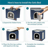 Pet Stool Pet Kennel Indoor Foldable Storage Stool Cat Dog Kennel, 41 x 41 x 35cm