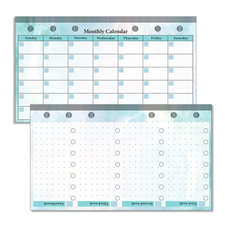 A6 6 Hole Budget Book Loose-leaf Replacement Core Handbook Insert,Spec:, Kit 1, 3 In 1, Monthly Plan 56 Sheets, Budget Page 56 Sheets, Weekly Plan 108 Sheets