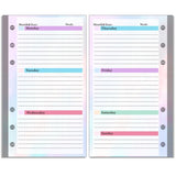 A6 6 Hole Budget Book Loose-leaf Replacement Core Handbook Insert,Spec:, Kit 1, 3 In 1, Monthly Plan 56 Sheets, Budget Page 56 Sheets, Weekly Plan 108 Sheets