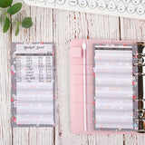 60 Sheets Cash Budget Card Loose-leaf Bookkeeping Replacement Core