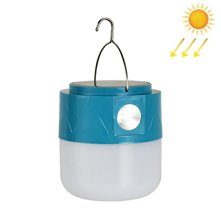 105 Solar Rechargeable LED Bulb Light Camping Light Emergency Light with Flashlight Function, White, Blue, Orange Blue