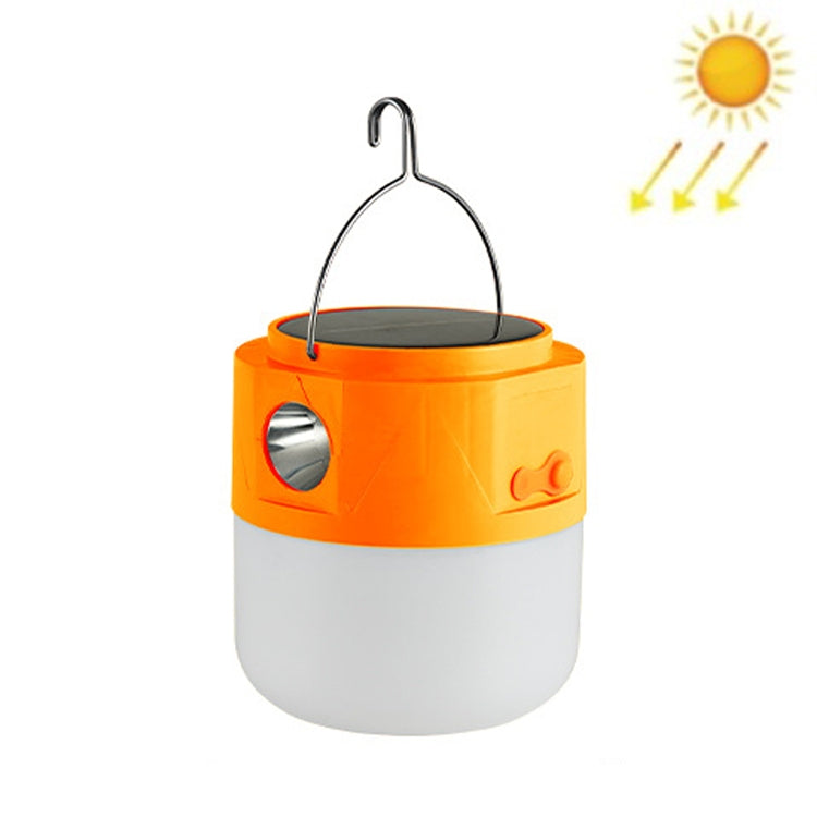 105 Solar Rechargeable LED Bulb Light Camping Light Emergency Light with Flashlight Function, White, Blue, Orange Orange