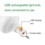 AB26 USB Charging LED Bulb Night Market Stall Lights Outdoor Camping Hanging Lamp, Power:, 30W (White), 60W (White), 80W (White), 100W (White), 200W (White), 300W (White), 80W (Orange), 100W (Orange), 200W (Orange), 300W (Orange)