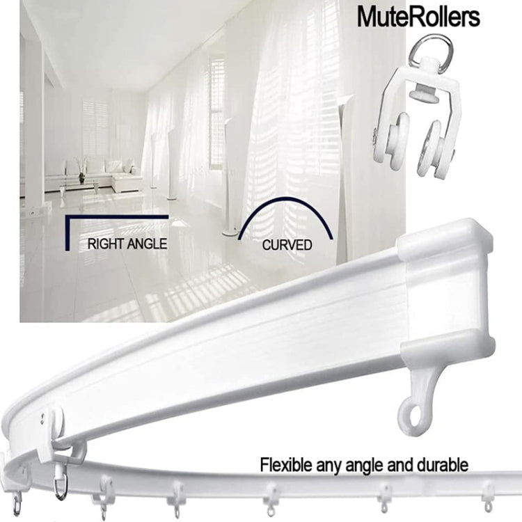 Model Steel Rail Bending Curtain Rail Flexible Guide Set, Size:, 5m White