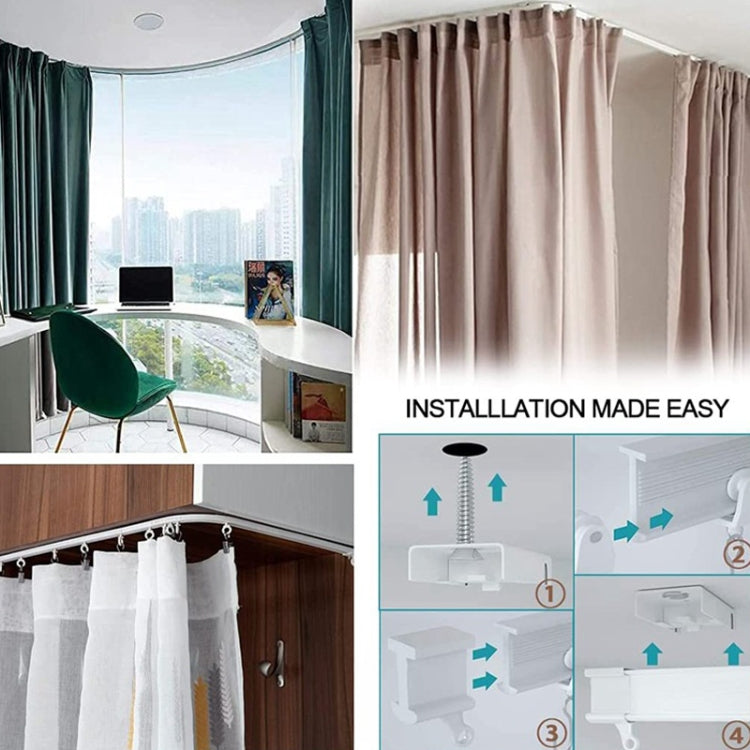 Model Steel Rail Bending Curtain Rail Flexible Guide Set, Size:, 5m White