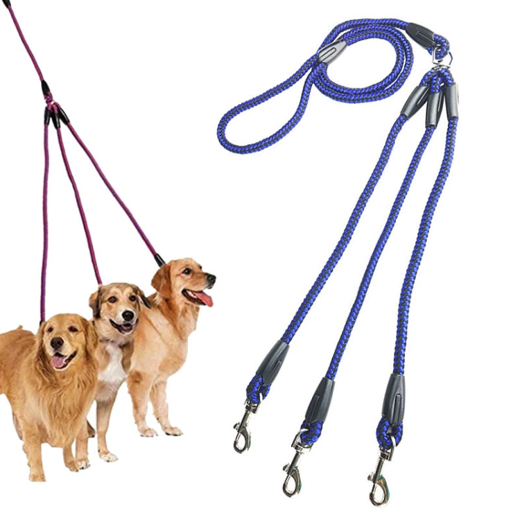 140cm 3 In 1 Leash Multi-head Dog Walking Rope, 140cm 3 In 1 Blue, 140cm 3 In 1 Red, 140cm 3 In 1 Rose Red 140cm 3 In 1 Blue Blue