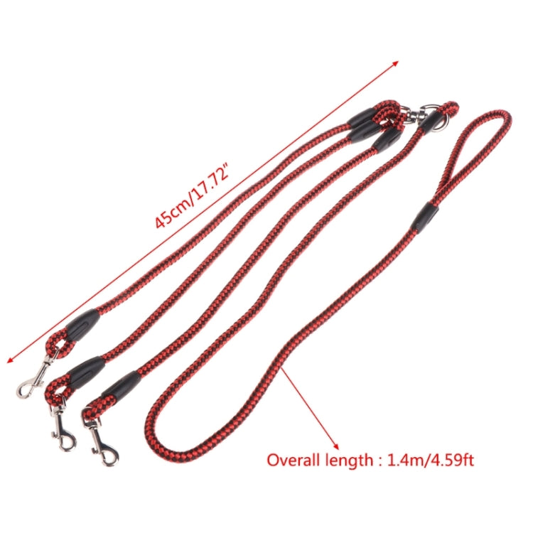 140cm 3 In 1 Leash Multi-head Dog Walking Rope, 140cm 3 In 1 Blue, 140cm 3 In 1 Red, 140cm 3 In 1 Rose Red