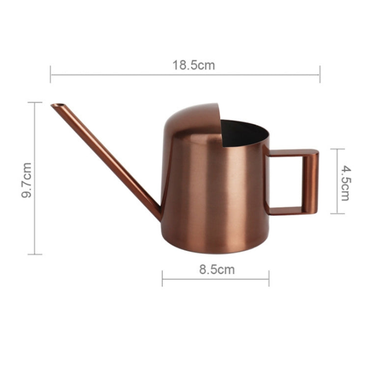 300ML Stainless Steel Watering Can with Long Spout, Bronze, Black