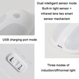 USB Rechargeable Firefly Smart Body Sensor LED Light, White Light