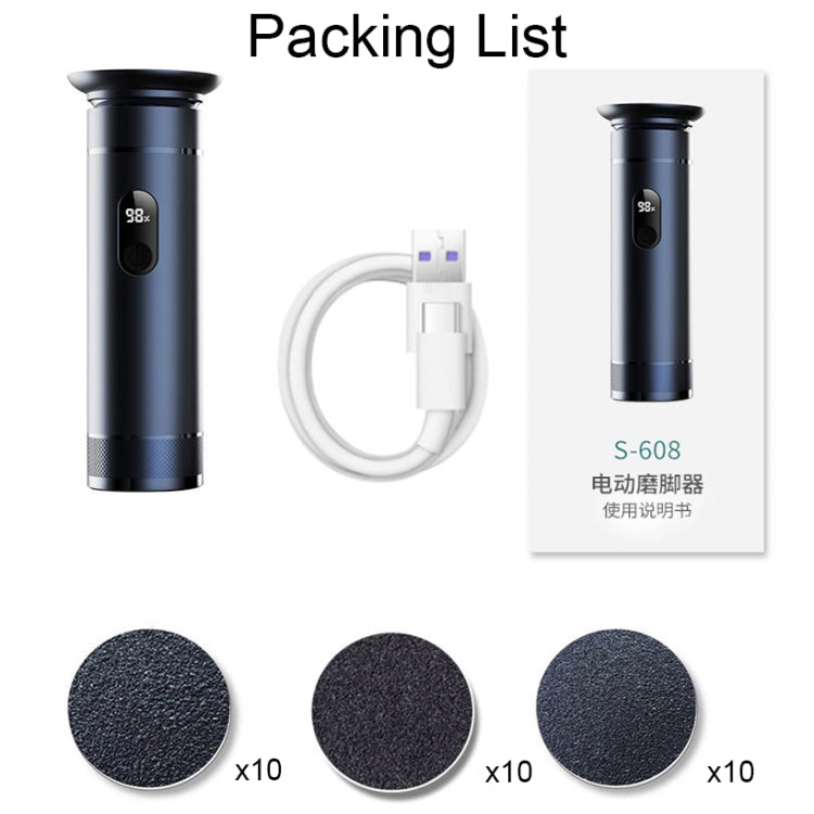 S-608 Smart Digital Display USB Charging Foot Grinder Exfoliating Electric Pedicure