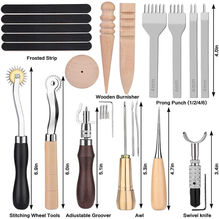 59 In 1 Handmade Leather DIY Tool Set Sewing Craft Tool Set, Style:, A5 Pads, Rotating Knives
